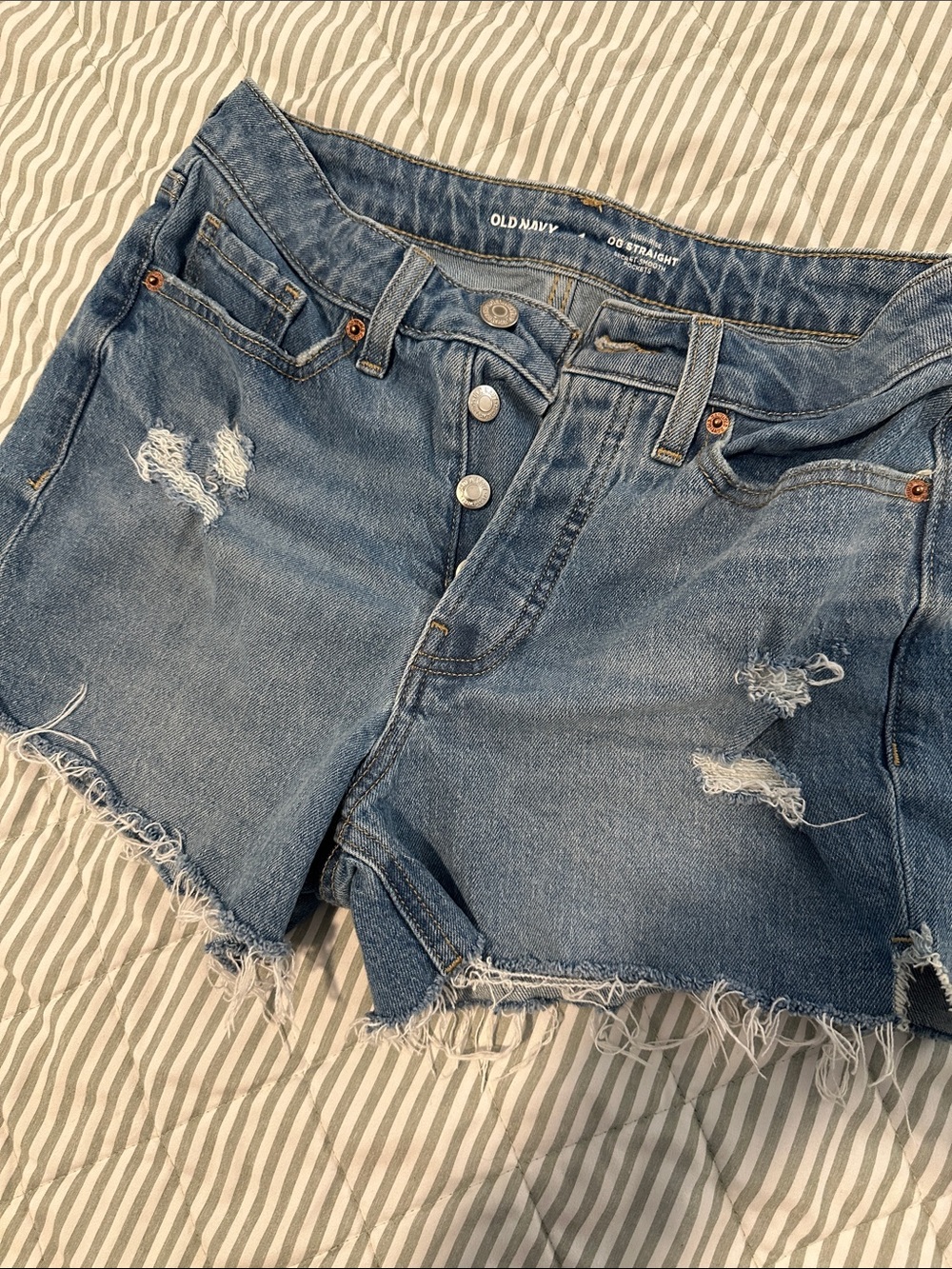 Old Navy Light Blue Distressed Denim Cutoff Shorts